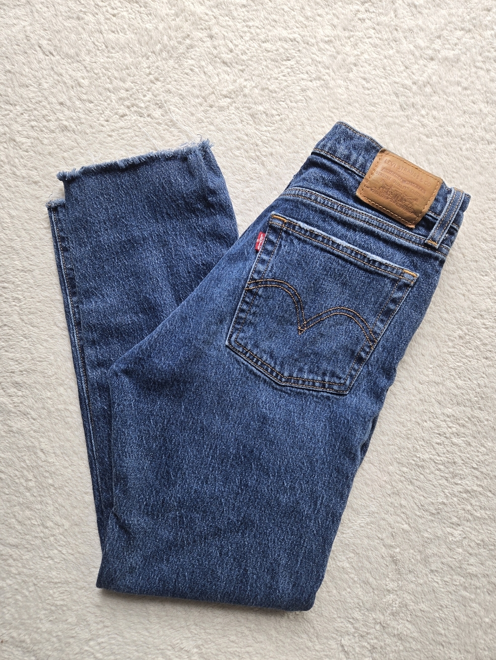 Levi's Indigo Wedgie Straight Womens 27 Modern Big E